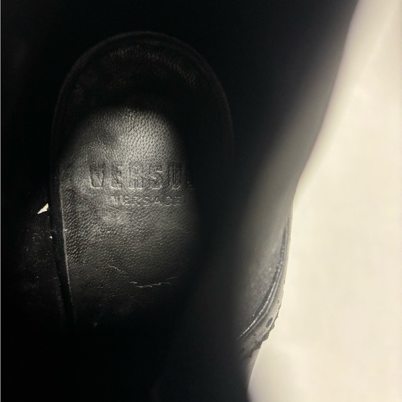 Versus Versace Black Peep-Toe Platform Booties with Side Elastic. Size 38. - Picture 5 of 5